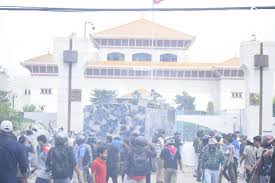 Protest image 3 — people at parliament when it was burning
